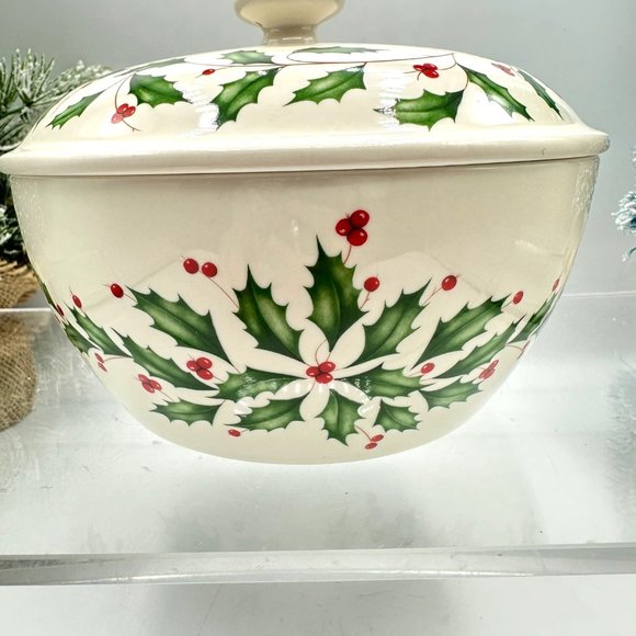 Lenox Small Covered Baking Dish Bowl Holiday Serving Dining American By Design - Picture 2 of 10